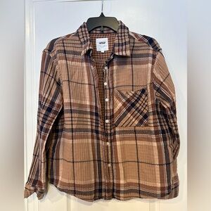 Plaid long-sleeve button up shirt from Aerie size Medium